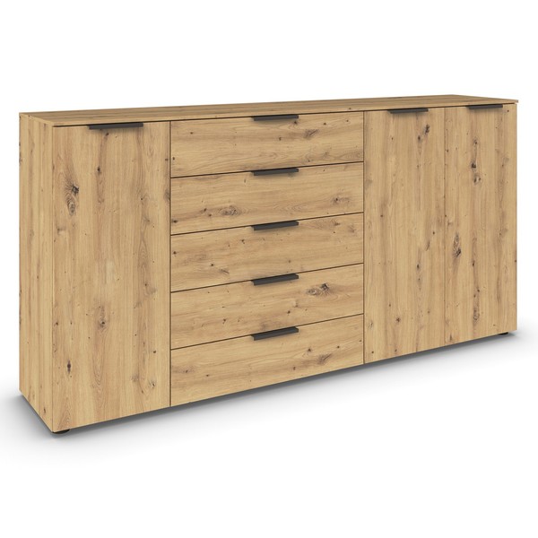 Kommode - Artisan Eiche - Graphitgriffe - 199 Cm Sideboard Kommode Tv Sideboard-image