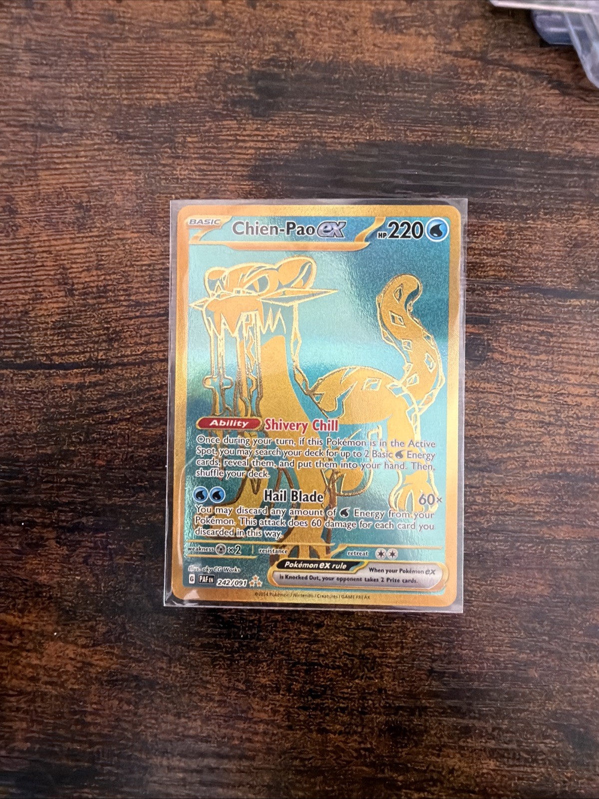 Pokemon TCG Chien-Pao ex Gold Secret Rare Holo SV Paldean Fates 242/091 English