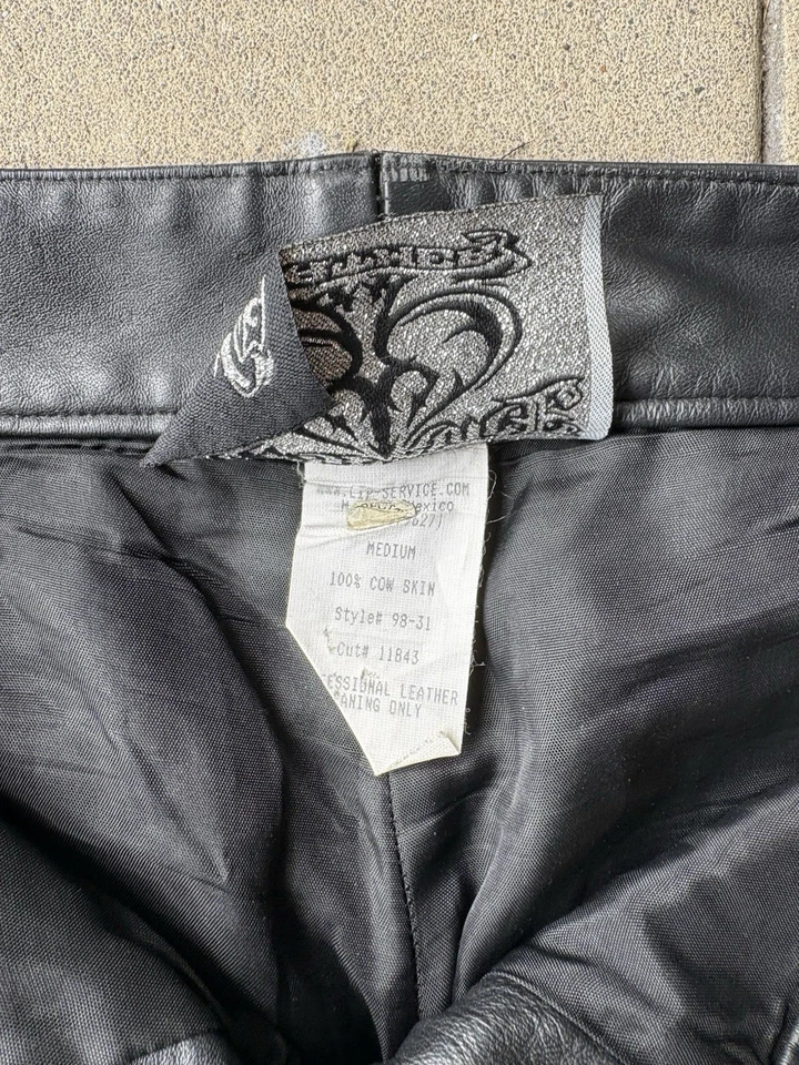 Pantalones de cuero acampanados Lip Service Ace Of Spades talla M Y2K gótico Steampunk Rick Owen Foto 4 de 4