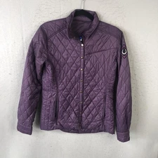 Irideon Riding Wear Jacket Womens Medium Purple Quilted Equestrian Snap Front