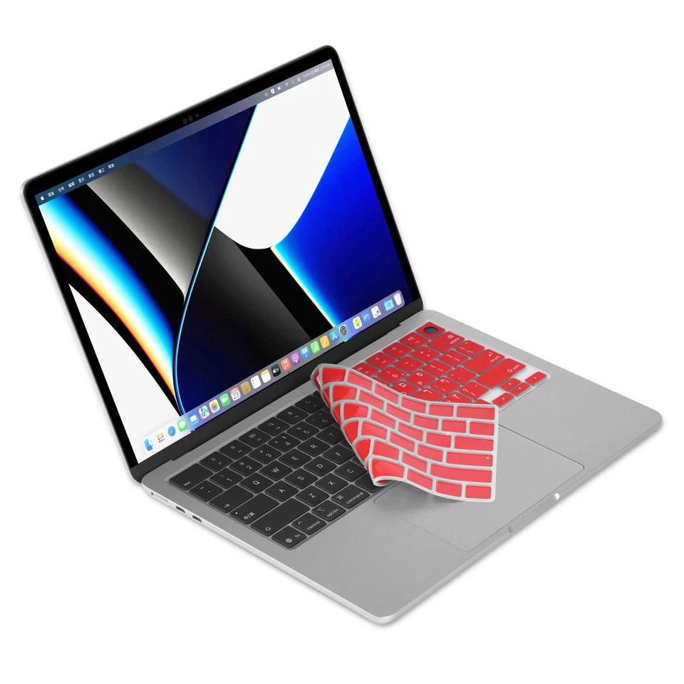XSKN Red Hebrew Keyboard Cover for 2021-2025 Macbook Pro 14.2/Macbook Pro 16.2 - Image 4 of 4