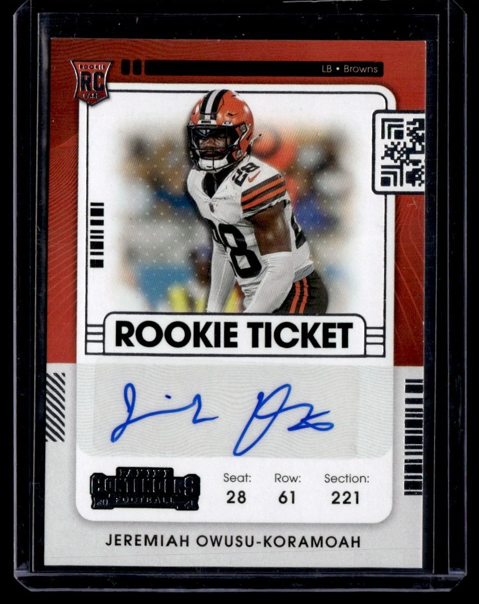 2021 Panini Contenders Rookie Ticket Auto Jeremiah Owusu-Koramoah #171 A