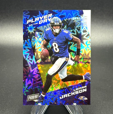 2021 Panini Player of the Day KABOOM! #8 Lamar Jackson /99 Baltimore Ravens SSP
