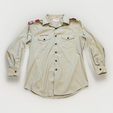 Boy Scouts of America BSA Men s Large Traditional Tan Uniform Shirt Made In USA