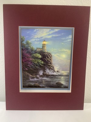 Thomas Kinkade ''Split Rock Light'' Lighthouse Collectors Matted Print 11 x14 
