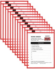 Dry Erase Pockets Plastic Job Ticket Holders Holder Order Pockets Clear Sleev...