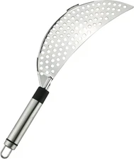 Crescent Pot Strainer Stainless Steel Pasta & Grease Drainer with Handles