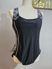 Women's One Piece Swimsuits Swimdress Sz 16 Black Nwt