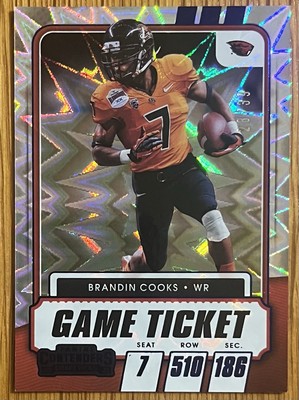 2021 Contenders Draft Picks Game Ticket Blue Explosion 28/39 Brandin Cooks #96