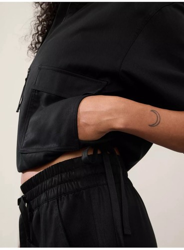 Athleta M Medium Celestial Utility Popover Negro ¡NUEVO! #472911 - Imagen 4 de 6