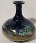 Vintage Hand Thrown Ceramic Bud Vase MCM Art Pottery Blue Green Brown Drip Glaze