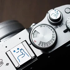 Metal Shutter Button& Hot Shoe Cover for Nikon Olympus Fujifilm Pentax Panasonic