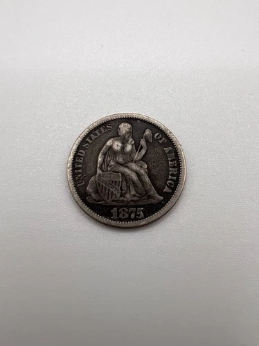 1875 Philly Seated Liberty Dime VF-XF  (Type 5 Legend obverse)