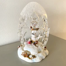 Vintage Snowman Surrounded by Trees Winter Wonderland Centerpiece Roman Inc