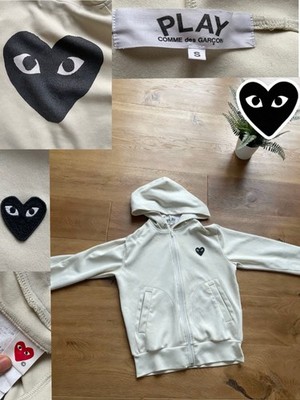 Originaler Unisex Comme Des Garçons Play Kapuzen-Zipper Gr. S mit Backprint