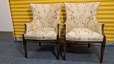 Vintage Sheraton-style chairs slender high-back silhouette Lot of 2 1960'-70's
