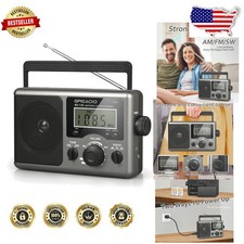 Shortwave Transistor Radio: Portable AM FM, Clear LCD, Dual Power, Big Sound