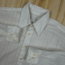 True VTG 70s Men  s Stripe Dagger Button Shirt Disco Union Made USA Fits Med