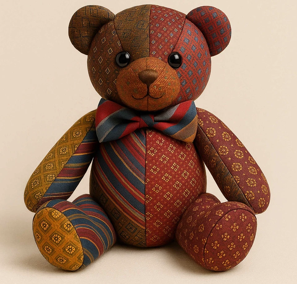 Lote artesanal de corbata reciclada restos de tela de poliéster de seda para acolchar costura Foto 4 de 4