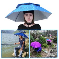 Portable Rain Umbrella Hat Foldable Outdoor Fishing Sunshade Waterproof Camping