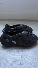 Yeezy Men's Size 8 Black Slip-On Casual Shoes Breathable Logo Round Toe