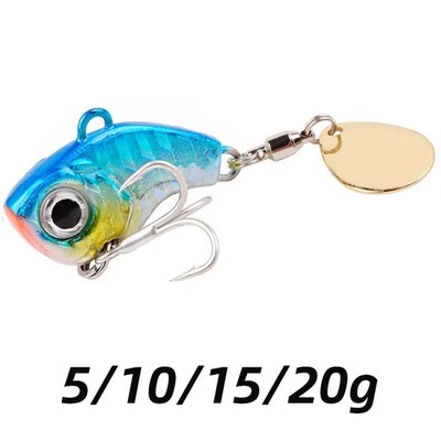 1Pcs Rotating Metal VIB Vibration Bait Spinner Spoon Fishing Lures 5g -20g Jigs 