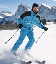 Dubin GORE-TEX® Tuta da sci Azzurro Italy vintage Tg 46 Retrò neve Ski Man Sport