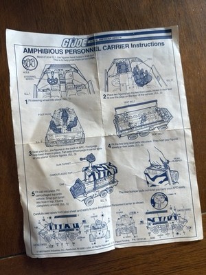 GI Joe Amphibious Personnel Carrier APC 1983 Blueprints