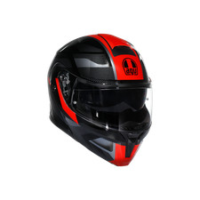 Casco Moto Modulare AGV Streetmodular E2206 Ledro Black/Red nero rosso Lucido