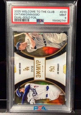 2025 Topps Welcome to "3X MVP " Club Shohei Ohtani Joe Dimaggio Gold 20/50 PSA 9