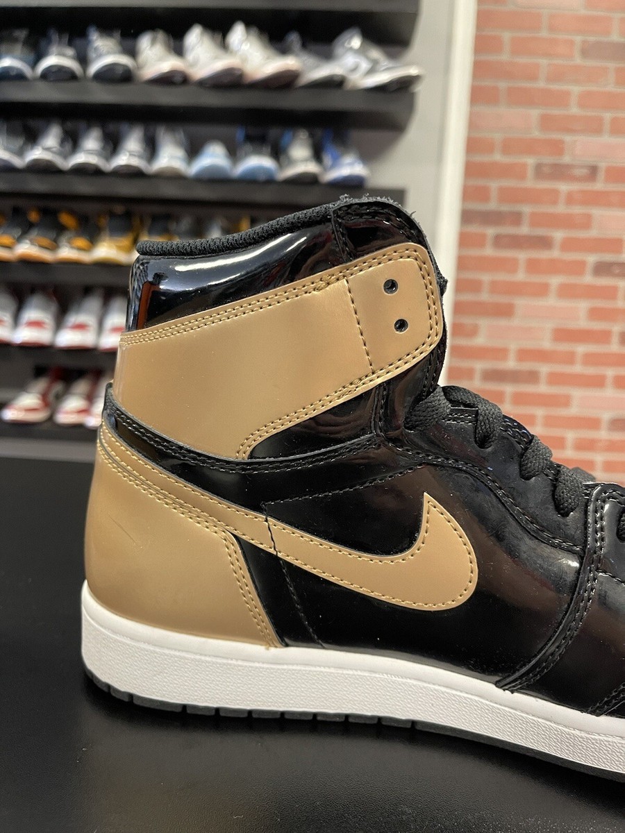 Size 11.5 - Air Jordan 1 Retro High OG NRG Patent Gold Toe 861428