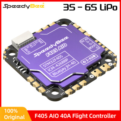 SpeedyBee F405 AIO 40A Flight Controller 3S-6S For 2-4'' Ultra-Light 5''FPV Drones