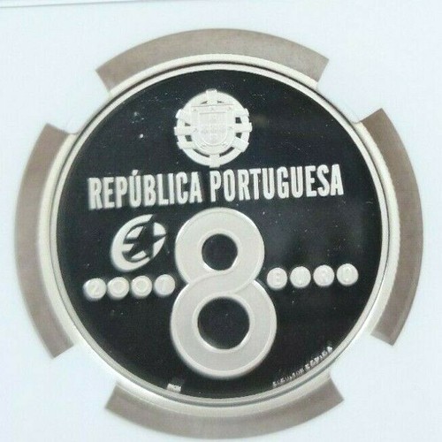 2007 PORTUGAL SILVER 8 EURO EARLY FLYING INVENTIONS NGC PF 69 ULTRA CAMEO SCARCE - Picture 2 of 4