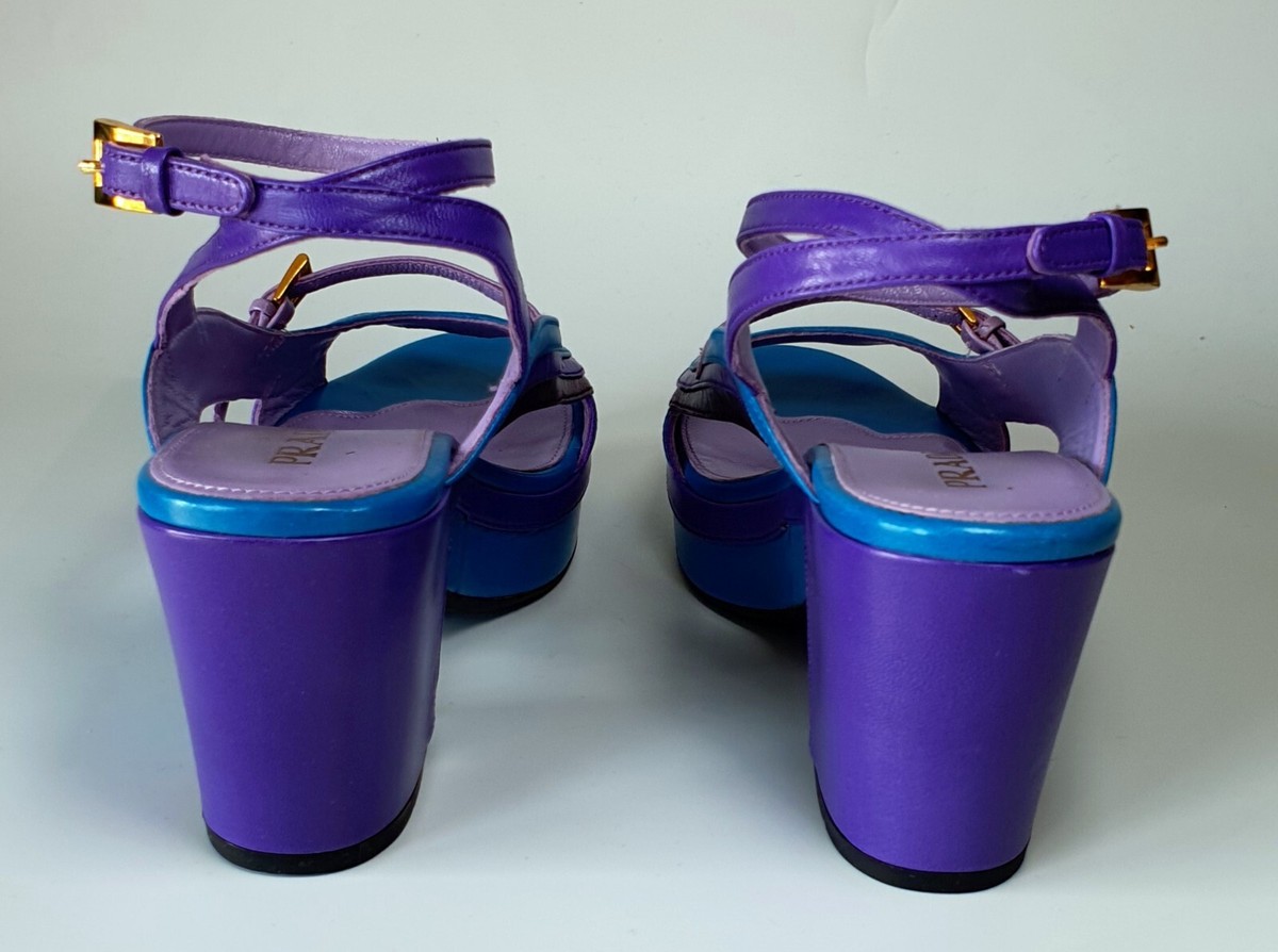 Prada Spring Summer 2008 Leather Purple Blue Fairy Sandals