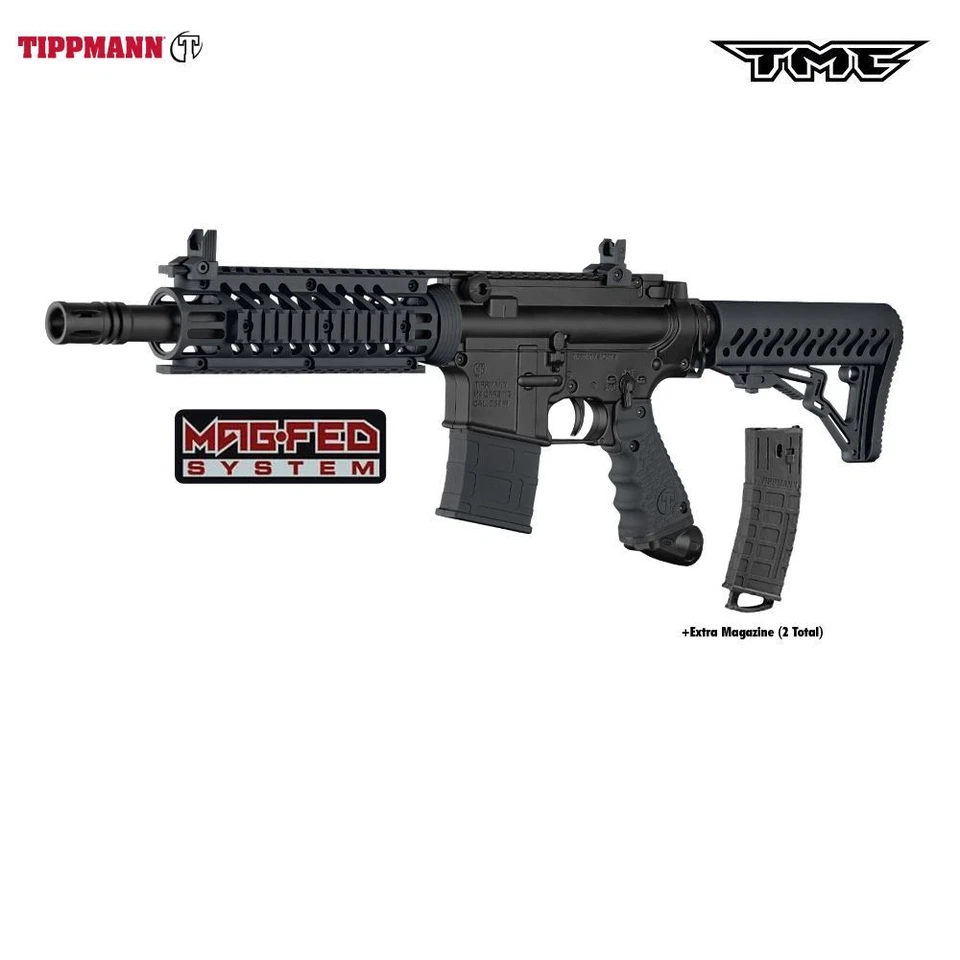 Tippmann TMC MAGFED Paintball Marker - Black / Black