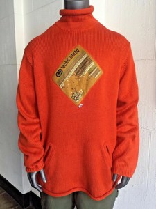 mens orange turtleneck shirt