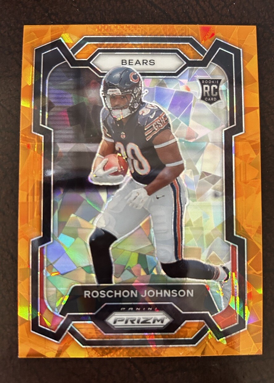 ROSCHON JOHNSON 2023 Panini Prizm ORANGE ICE Rookie RC #314 Bears Longhorns