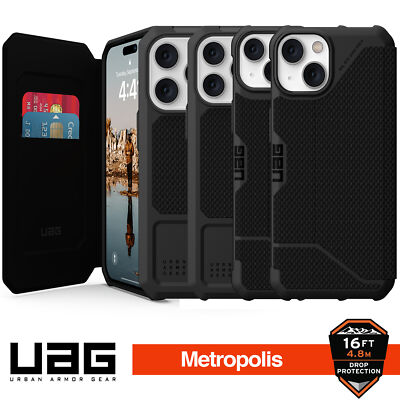 UAG iPhone 14 / Plus / Pro / Max Hülle Metropolis Tough aus Kevlar, Schwarz
