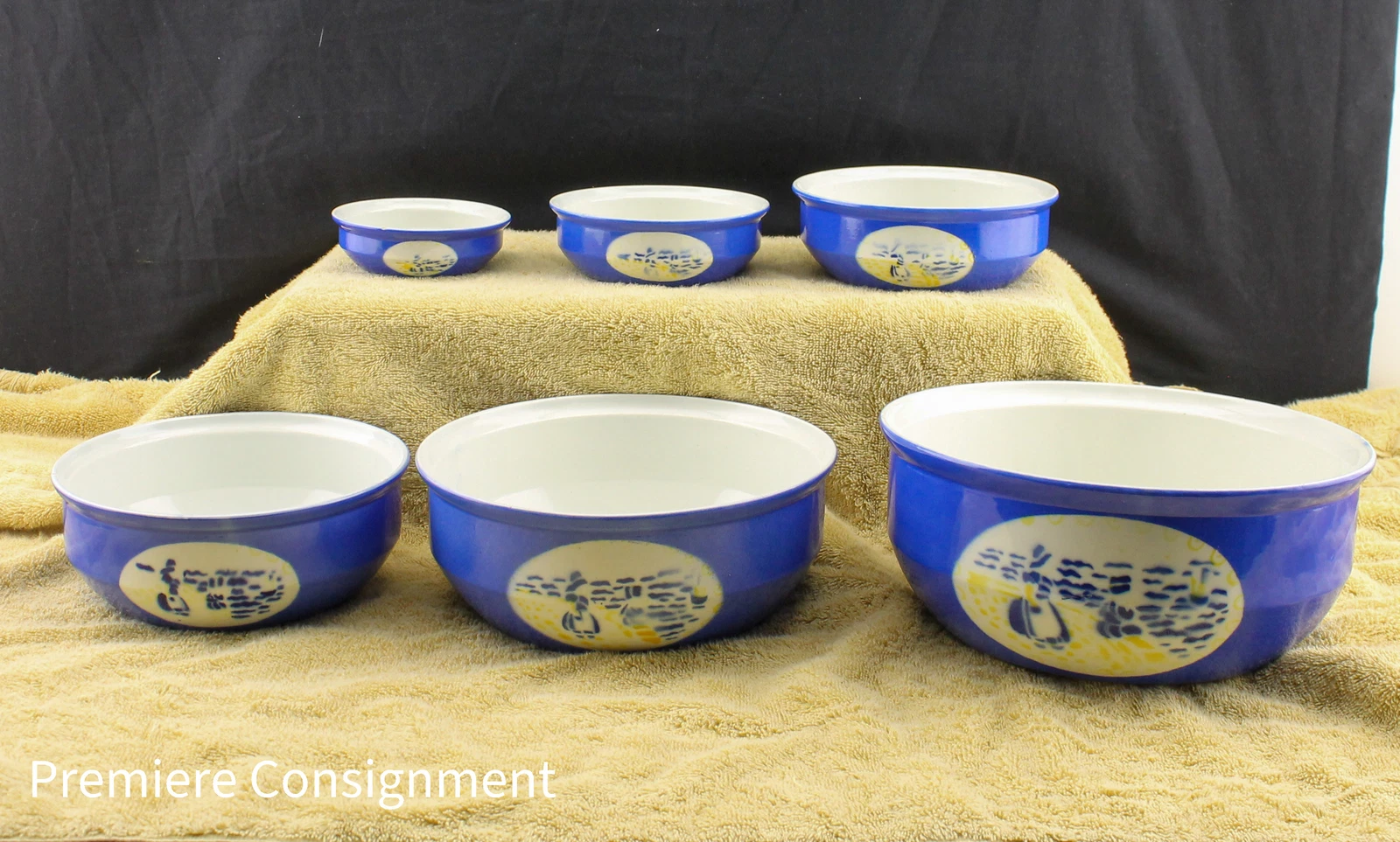 Set of 6 Vintage Antique Porcelain Germany Mixing Bowls Nesting Bowls "Bestmade"