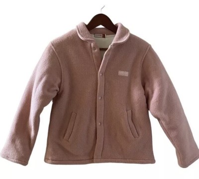 Pink Girl Jacket Coat Fleece Lined Snap Buttons Size 10 Esprit Kids Excellent 
