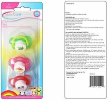 BornCare Pacifiers with Silicone Orthodontic Baglet, 3 Piece Others