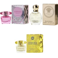 3pc 5ml Mini Versace Bright Crystal Absolu, Eros Women, Yellow Diamond ,NEW!