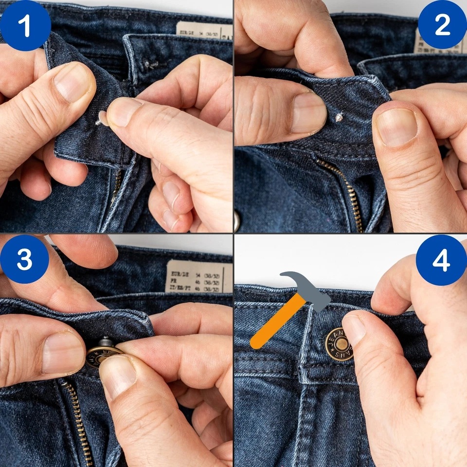 Hosen Ersatz Knöpfe 40 Pack Jeansknöpfe Set Ø 20 mm, Ø 17 mm, Ø 14 mm, Knopf Set - Bild 3 von 4