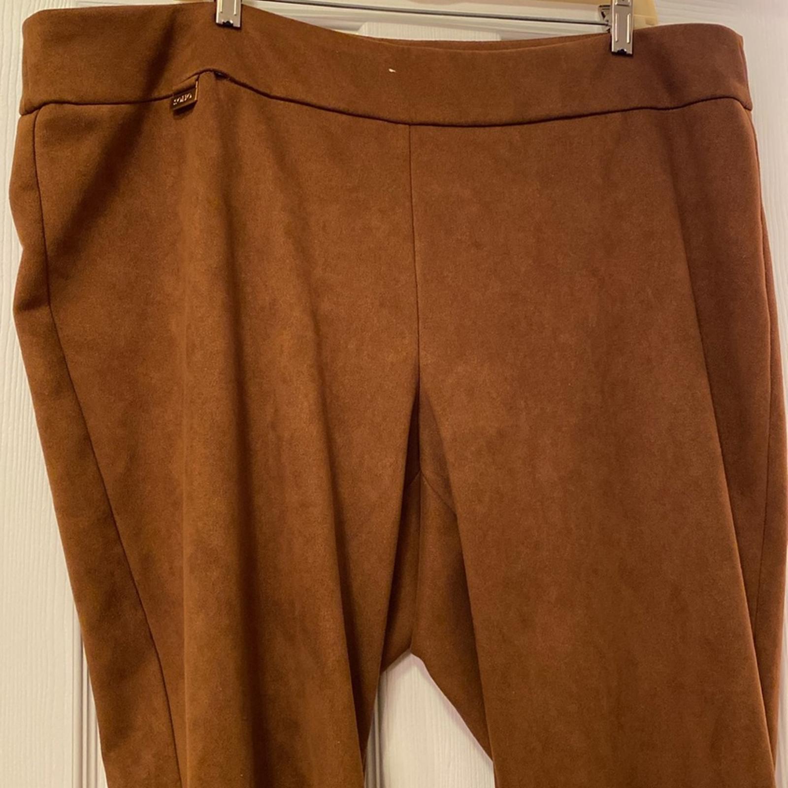 SOHO APPAREL LADIES SLACKS, SZ. 3X, BROWN, POLYESTER/SPANDEX image 2