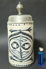 Alter großer geritzter Bierkrug Humpen Krug Westerwald Walzenkrug Barock ? Krüge