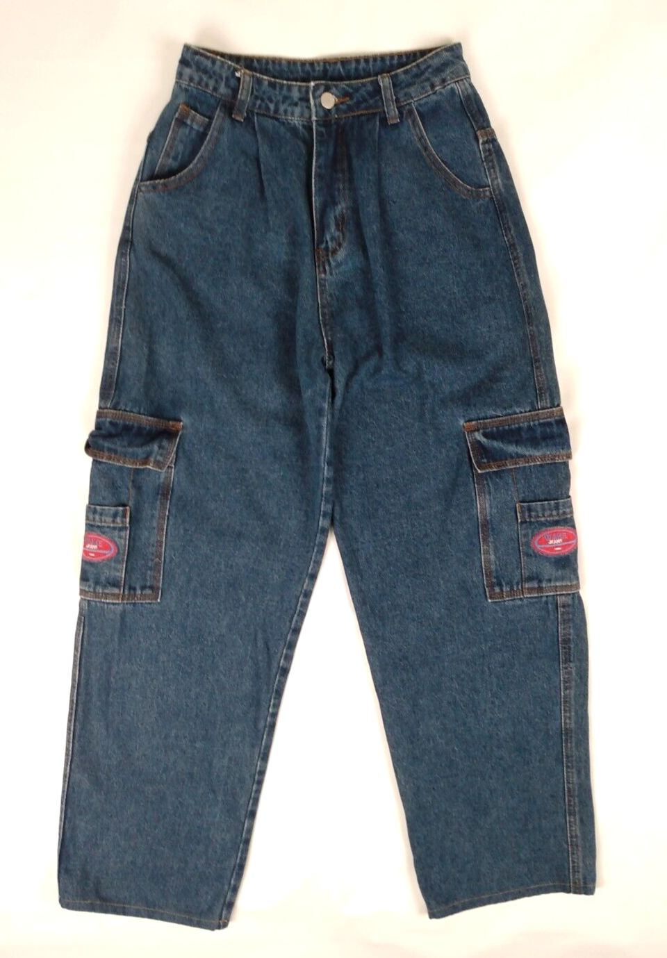 Shein Blue Baggy Cargo Jeans Y2K Skater Carpenter Style Womens Size 2