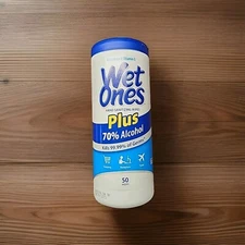 Wet ONES Hand Sanitizing Wipes Plus 70% Alcohol 50 Wipes SEALED  EXP 03/2023
