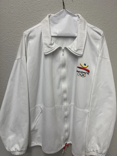Vintage 92 Olympic Barcelona Jacket Men's Zip 3M Cotton Embroidered  Large - product listing photo