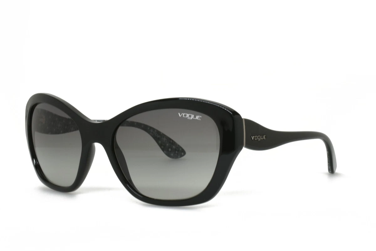 Vogue Eyewear Sunglasses Frames Only Black Cat Eye Italy Flex Hinge 57-18-135 Vogue Cat Eye Sunglasses Black for Women for sale | eBay main image 4