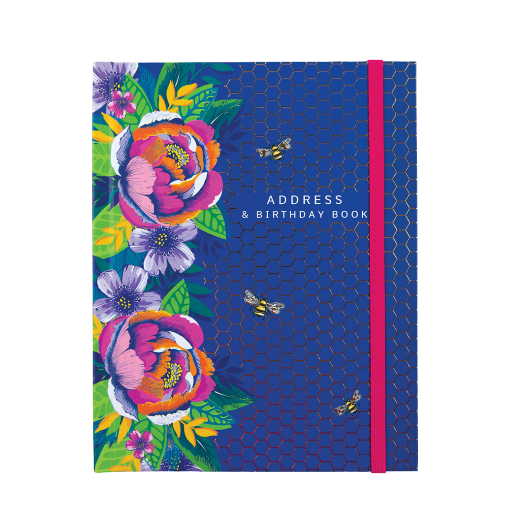 Rachel Ellen Navy Bumblebee Address and Birthday Book - Perfect Stationery Gift